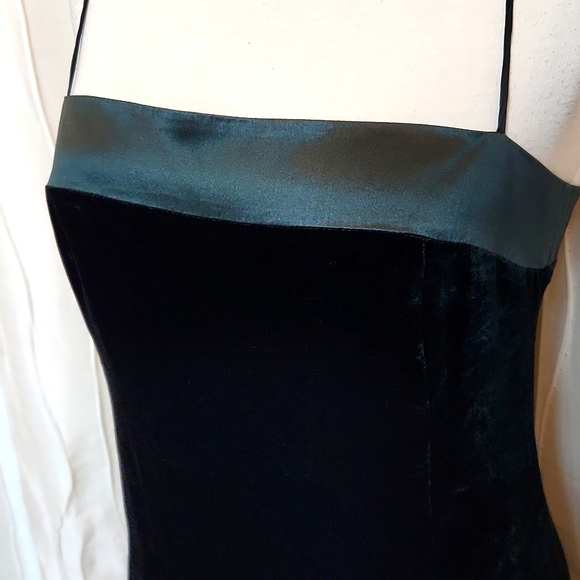 Emanuel Ungaro Velvet & Satin Ombre Green Dress - Picture 3 of 6